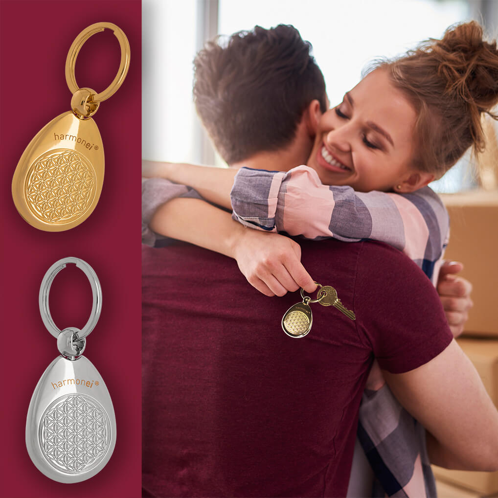 schlüsselanhänger-paar-insta Schlüsselanhänger harmonei® mit der Blume des Lebens .